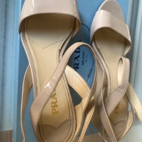 Prada Wedge Patent Leather Sandals (worn once) - Picture 2 of 3